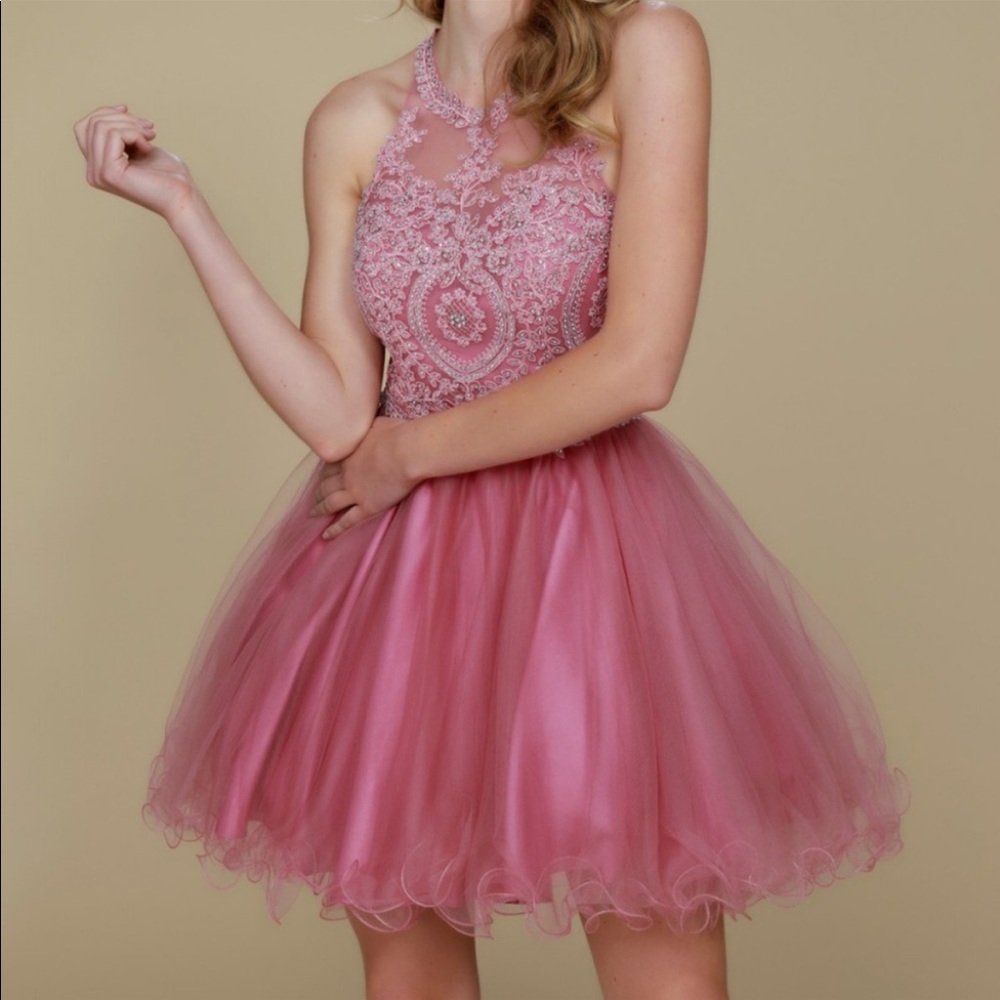 Lace Bodice A-Line Shape Short Dress